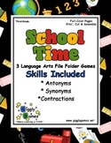 School Time Language Arts File Folder Games Book