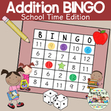 School Time Math BINGO/Addition With Dice/Sums to 12/Math 