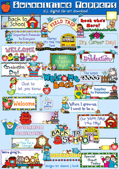 Preview of School Time Toppers - Clip Art Borders and Page Headers for Teachers