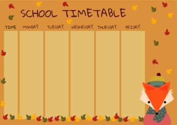 Preview of School Timetable, Fox Timetable