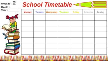 School Timetable PowerPoint Templates For The School’s Teachers Or Students