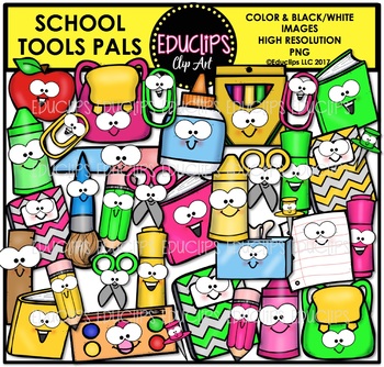 Colorful Glue Stick Pals Clip Art Bundle {Educlips Clipart} by