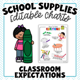 How to Use School Tools & Supplies | Editable Charts | for