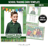 School Trading Card Template - Green