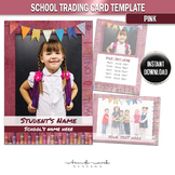 School Trading Card Template - Pink