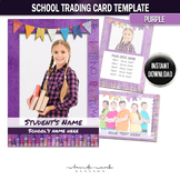 School Trading Card Template - Purple