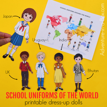 Preview of School Uniforms of the World: Printable Paper Dolls | Cultural Diversity Study
