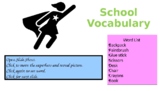 School Vocabulary with Girl Superhero