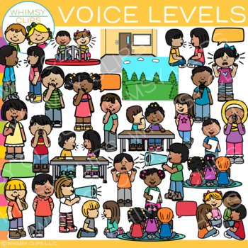 Preview of School Voice Levels Clip Art {Behavior Kids}