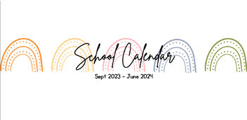 Preview of School Year Calendar Sept 2023 - Jun 2024