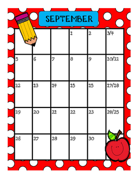 School Year Calendar 2016-2017 by Funtastic Firsties | TPT
