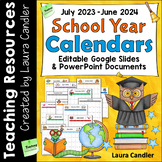 School Year Calendars 2022-2023 Editable (Google Sides, PD