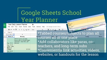 Preview of School Year Daily Lesson Planner