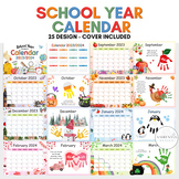School Year Handprint Calendar 2024, Memory Book Printable