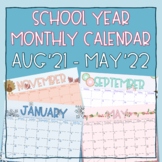 School Year Monthly Calendar 21-22