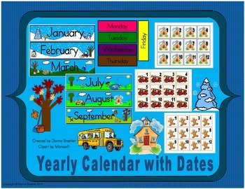 Preview of School Year Calendar with Months, Days of the Week, and Dates