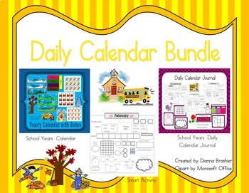 Preview of Daily Calendar Activities Journal Bundle
