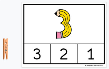Preview of School- Yellow Pencils- Number Matching- Clip Cards- Google slide activities