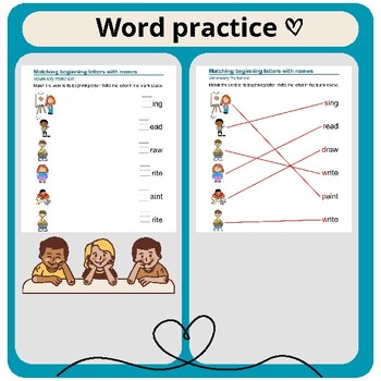 Preview of School and Home Vocabulary Worksheets