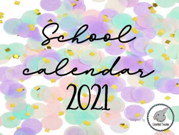 Preview of School calendar 2021-2022 all sizes A3, A4, A5 printable