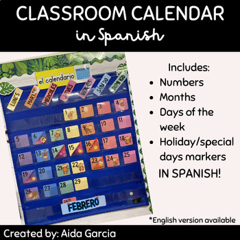 Preview of Classroom Calendar Set | IN SPANISH | Classroom Decor