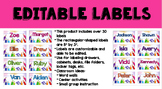 School (color pencil themed) LABELS!! (EDITABLE!!)