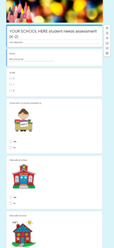 Preview of School counseling student needs assessment electronic form