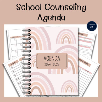 Preview of School counselor agenda - Calendar and Planner 2024 2025