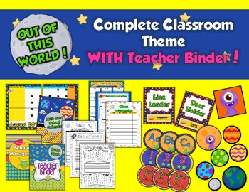 Preview of School is Out of This World!  Complete Classroom Theme with Teacher Binder!