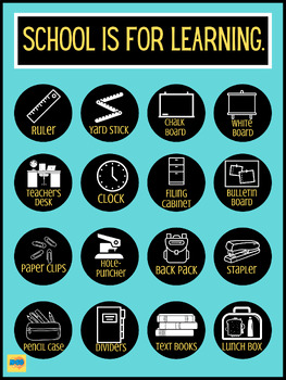 Preview of School is for Learning -School Supply Poster 2