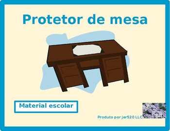 Preview of Material escolar (School Supplies in Portuguese) Desk Mat