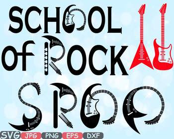 Preview of School of Rock clipart frame Music Heavy Metal instrument Guitar svg -659s