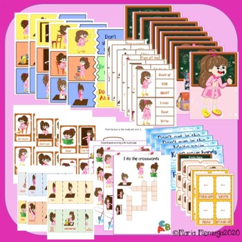 Preview of School rules and commands Flashcards and games