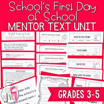Preview of School's First Day of School Mentor Text Digital & Print Unit
