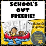 End of the year, School's Out Freebie, Summer Vocabulary w
