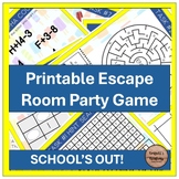 School's Out Summertime Printable Escape Room Party Game for Kids
