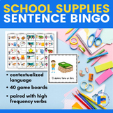 School supplies LOTERIA/BINGO in Spanish with sentences