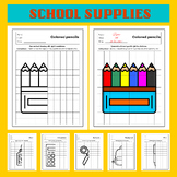 School supplies Lines of Symmetry Drawing Activity | Back 