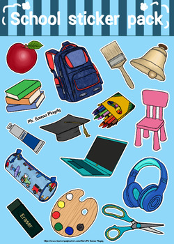 Preview of School supplies - sticker packes - Free download