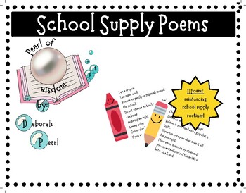 Preview of School supply poems: Rules & routines in the classroom