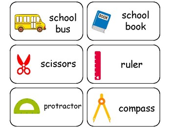 School Themed Printable Picture Word Preschool Flashcards. by Teach At ...