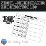 School to Home behavior communication log