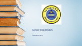 School wide binders PD for AVID aligned campus