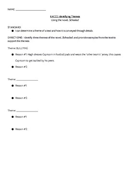 Preview of Schooled Standard Based Lesson: 6.4.2.2. Theme #2