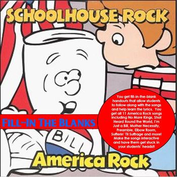 Schoolhouse Rock America Rock Fill In The Blanks By In The