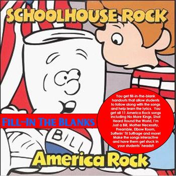 Preview of Schoolhouse Rock America Rock Fill-In the Blanks