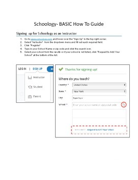 Preview of Schoology- BASIC How to Guide