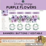 Schoology Homepage Theme with Editable Buttons - Purple Flowers