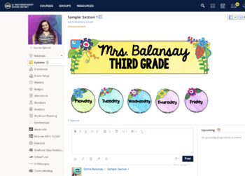 Schoology Interactive Announcement Banners Free Tpt