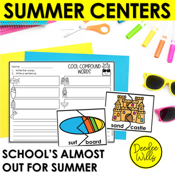 Preview of Summer Center Activities Math & Literacy End of Year Review Kindergarten